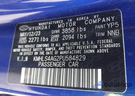 2023 Hyundai Elantra Sel from USA, damaged, VIN KMHLS4AG2PU584829